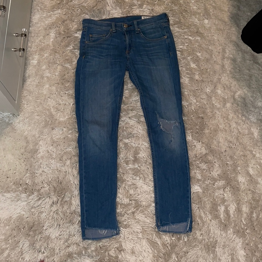Rag & bone skinny jeans with ripped knee